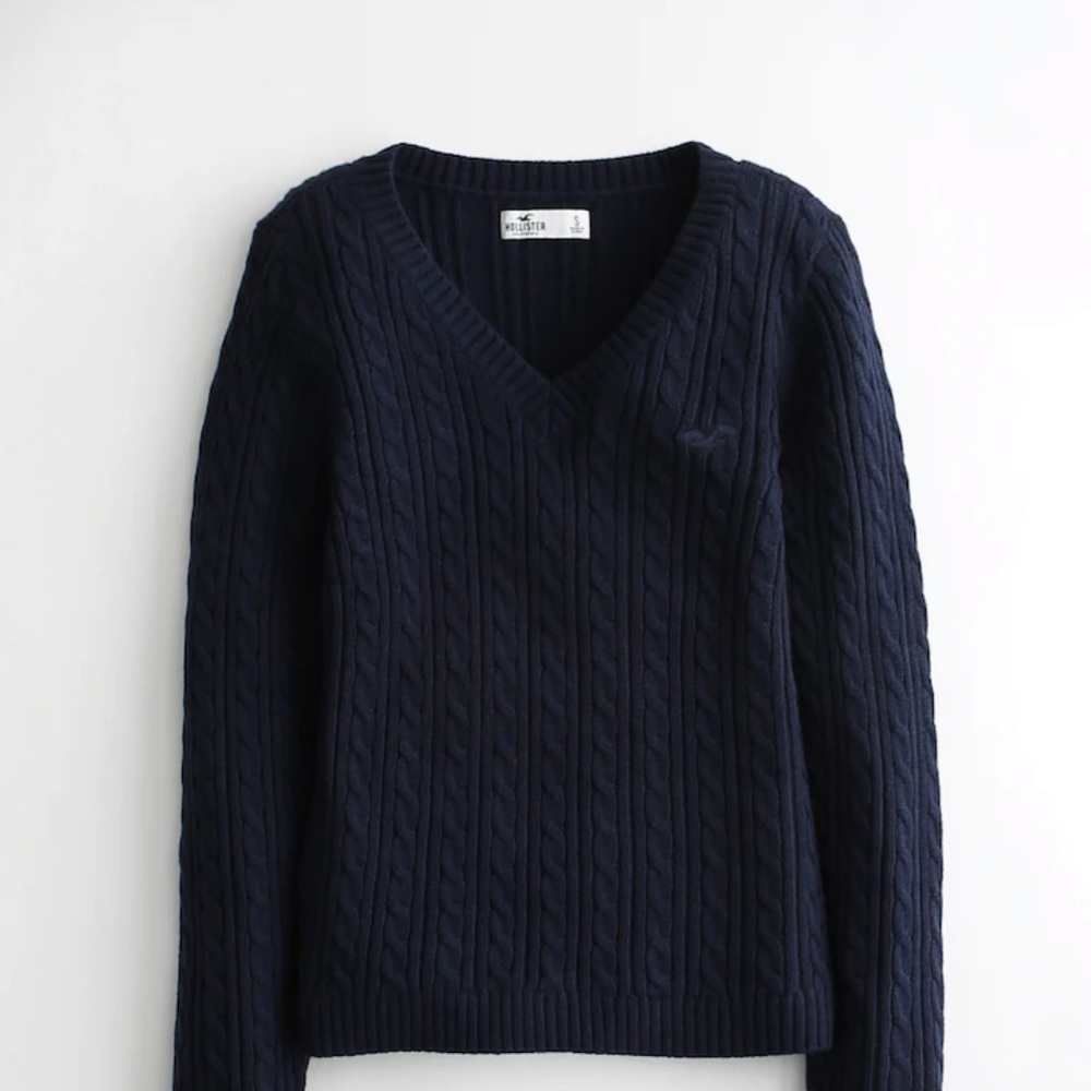 Hollister Navy Blue Mesh Sweater
